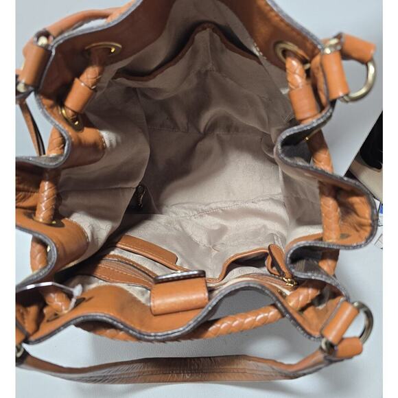 MICHAEL Michael Kors MARINA Hobo Bag Signature Canvas Tassel Drawstring Large - Picture 14 of 16